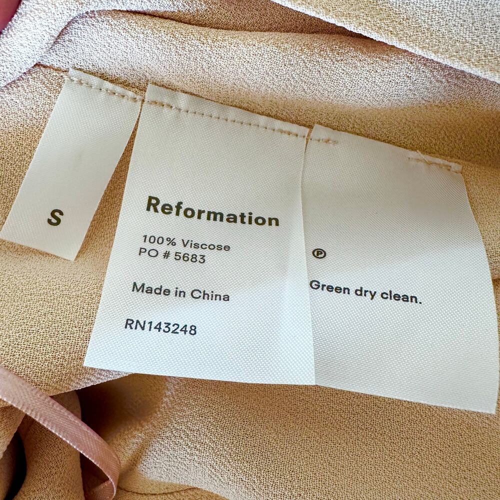 Reformation Rosey Dress in Champagne Formal Gown Prom Wedding Small - Picture 11 of 11